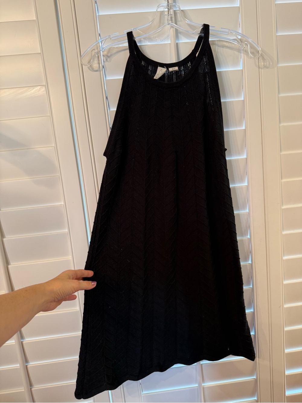 Joie Black Knit A-Line knit halter dress